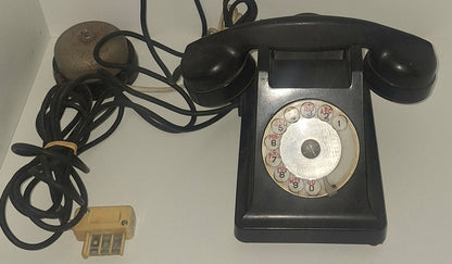 Téléphone fixe en bakélite noir
