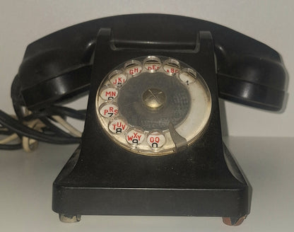 Téléphone fixe en bakélite noir
