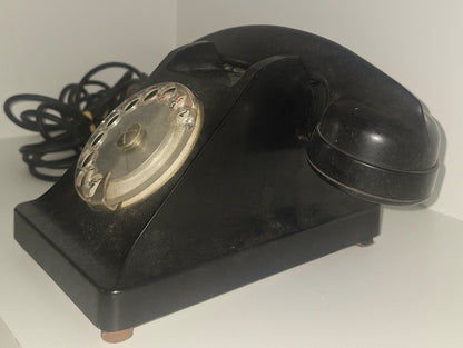 Téléphone fixe en bakélite noir