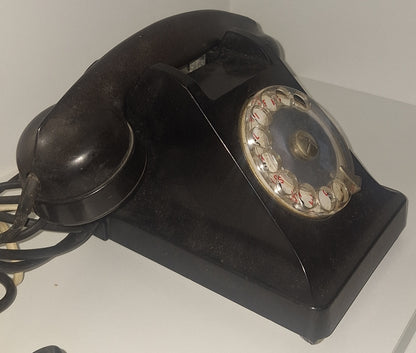 Téléphone fixe en bakélite noir
