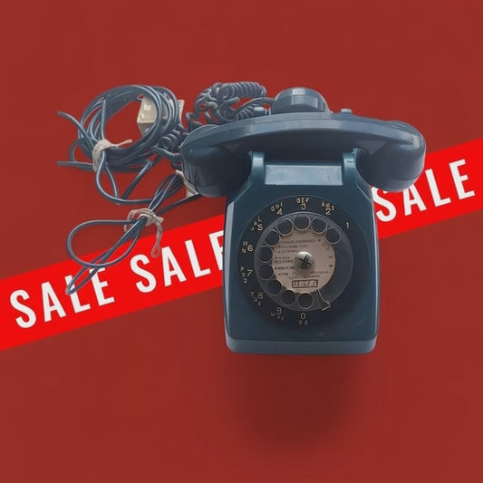 Téléphone fixe vintage bleu